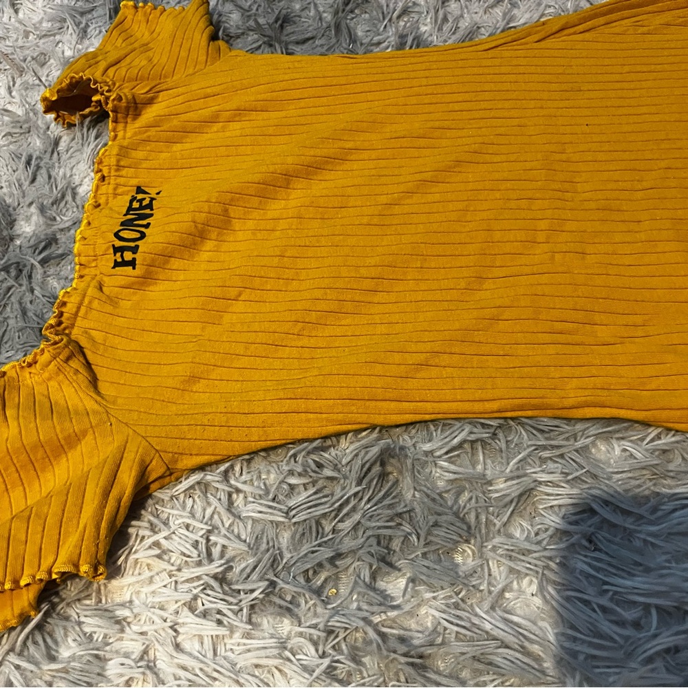 Mustard Yellow Ribbed Dress - Picture 2 of 2